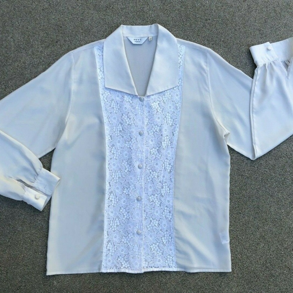 NEXT Originals Lace Button Down Blouse Top Shirt​​​​​​​​